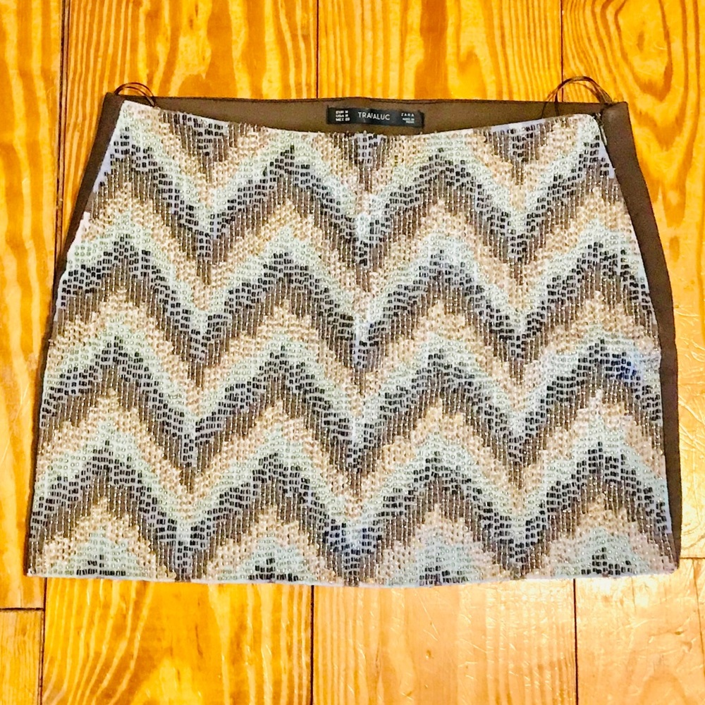 New!!! ZARA Women's Sequin Mini Skirt Size M